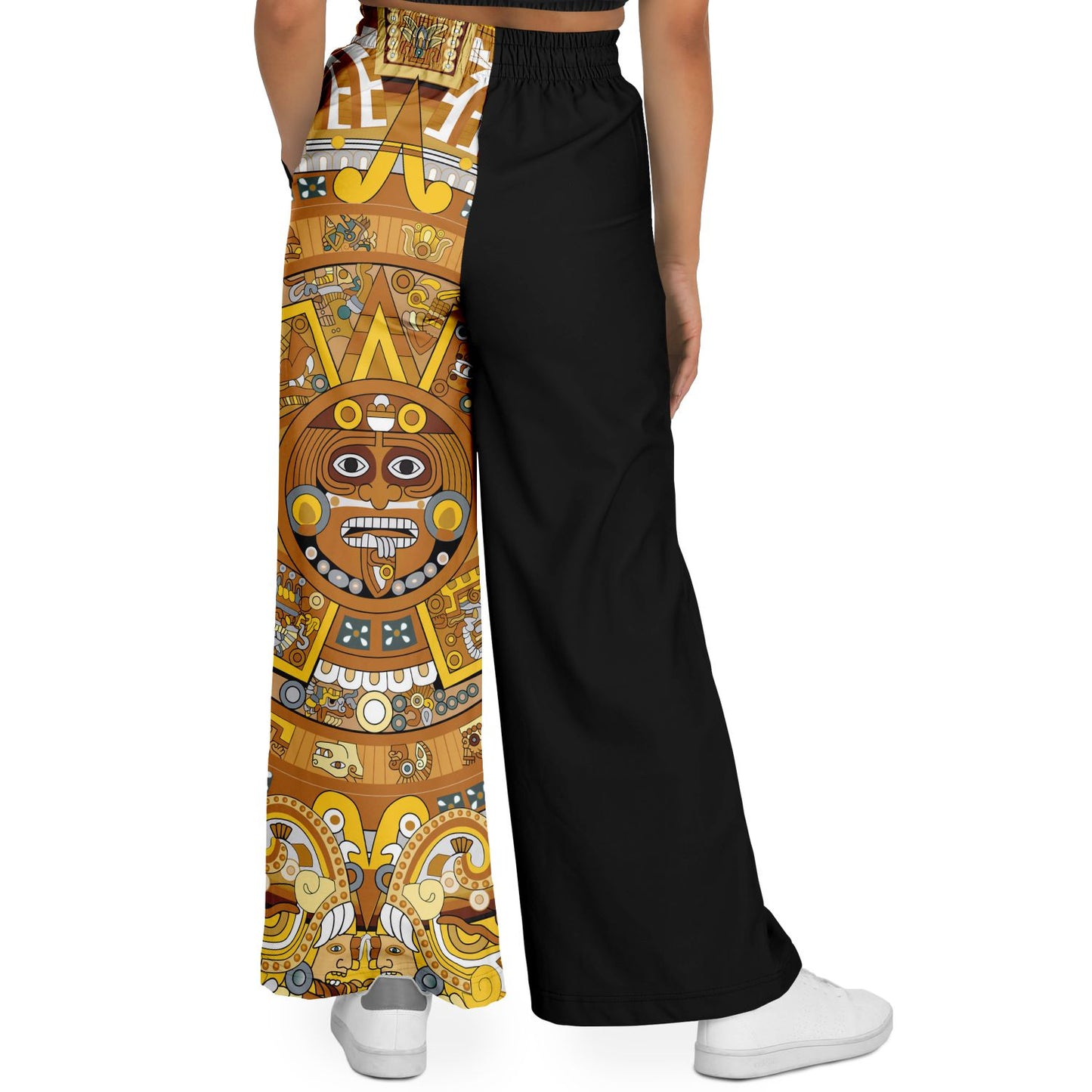 Gold & Black Aztec Calendar - Flare Pant