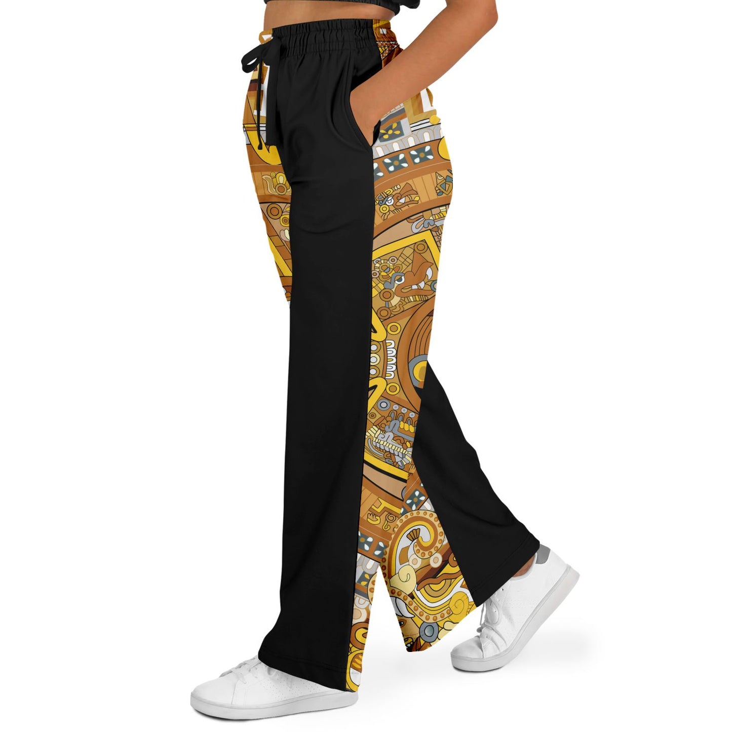 Gold & Black Aztec Calendar - Flare Pant