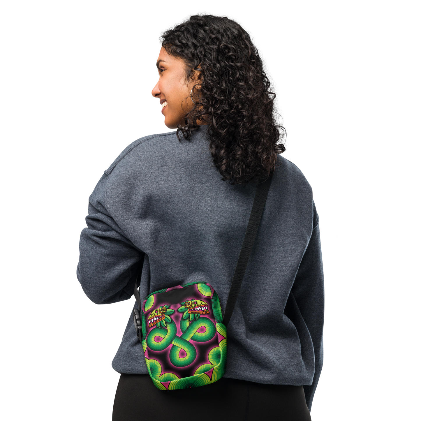 Green and Pink Quetzalcoatl - Unisex Crossbody Bag