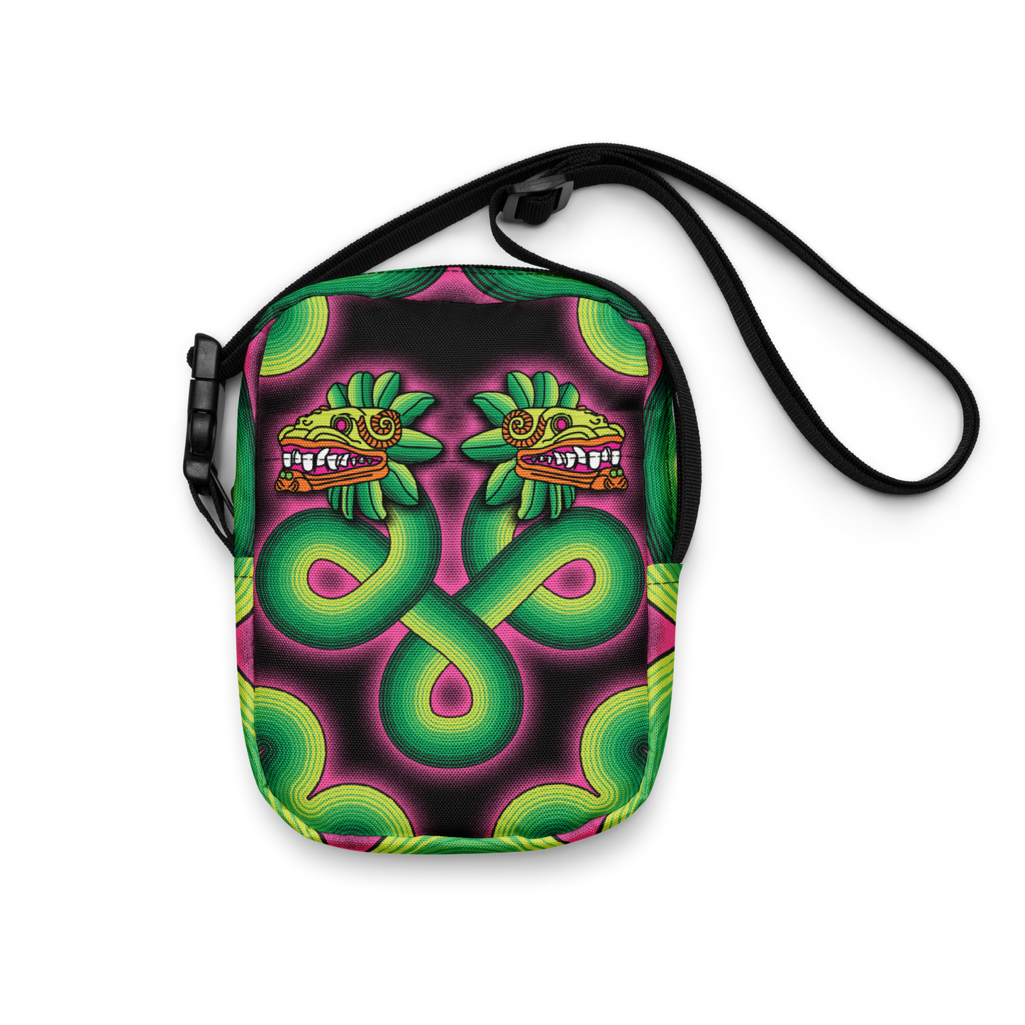 Green and Pink Quetzalcoatl - Unisex Crossbody Bag