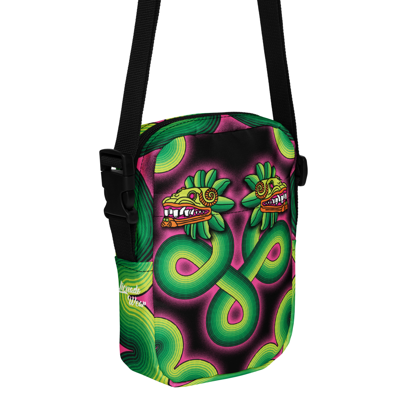 Green and Pink Quetzalcoatl - Unisex Crossbody Bag