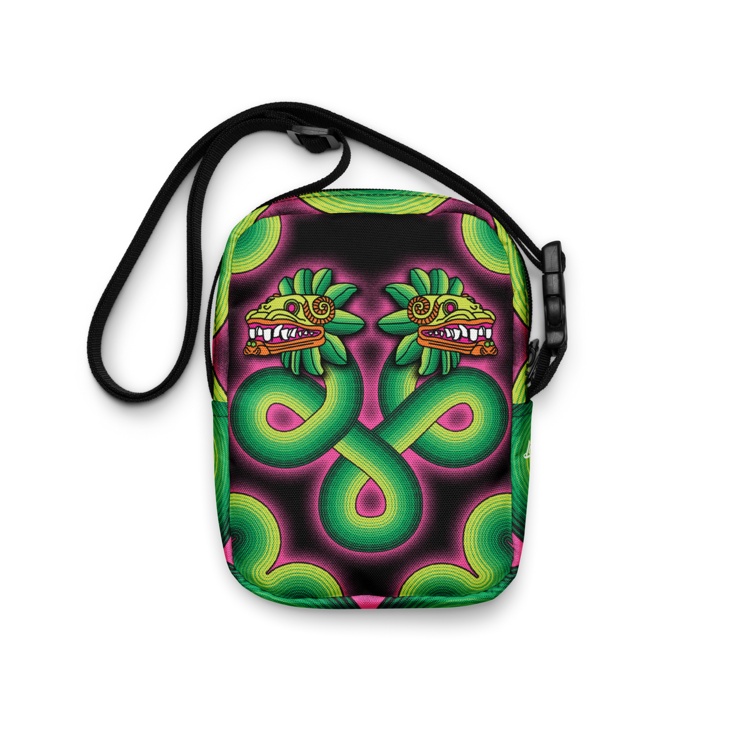 Green and Pink Quetzalcoatl - Unisex Crossbody Bag
