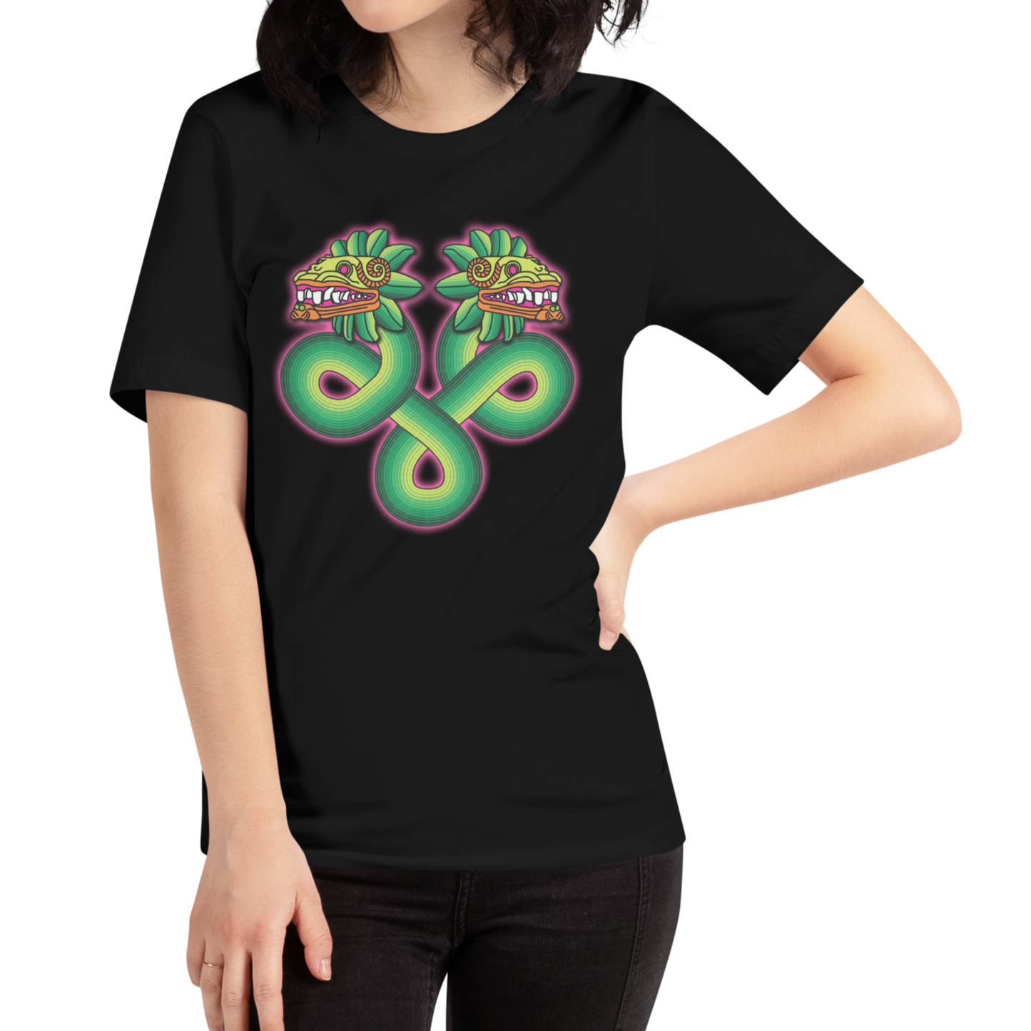 Green and Pink Quetzalcoatl - Unisex T-Shirt