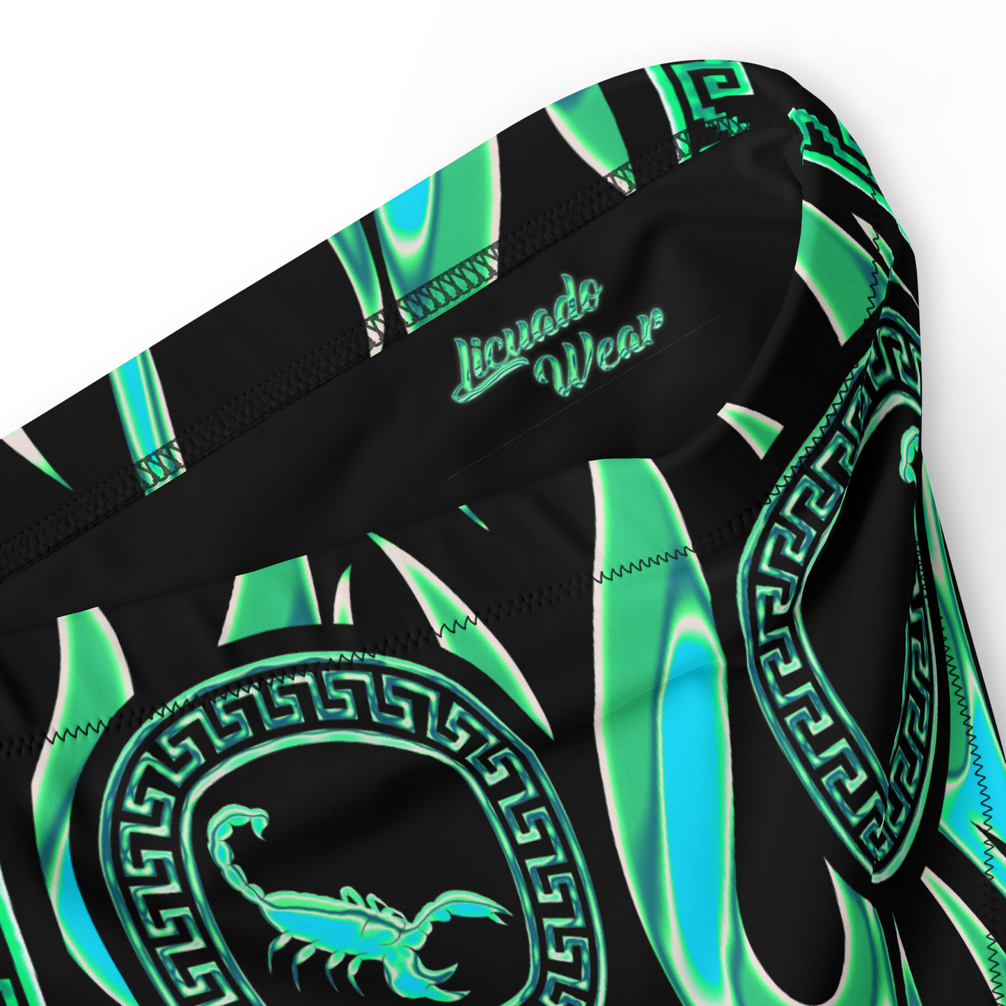 Green Chrome Charro (Escorpión/Scorpion) - Recycled High-Waisted Bikini Bottom