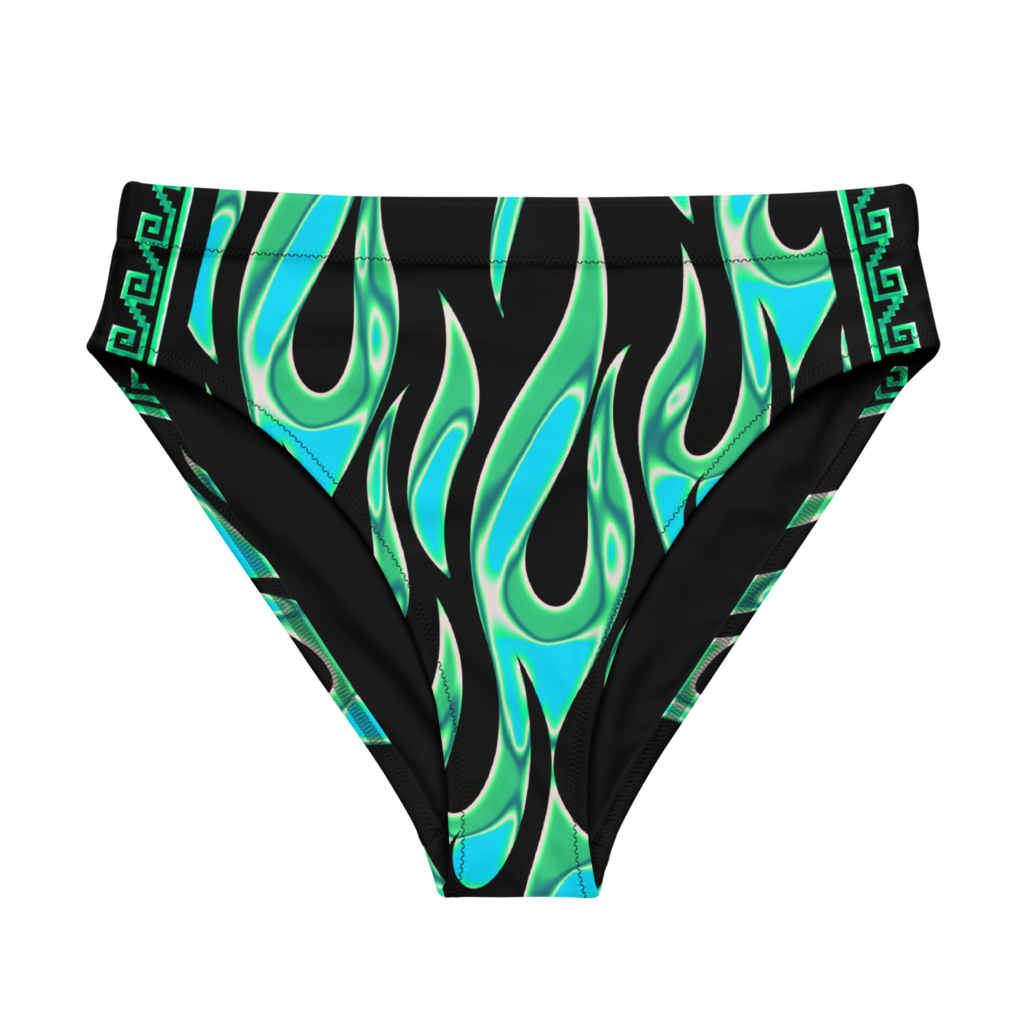 Green Chrome Charro (Escorpión/Scorpion) - Recycled High-Waisted Bikini Bottom