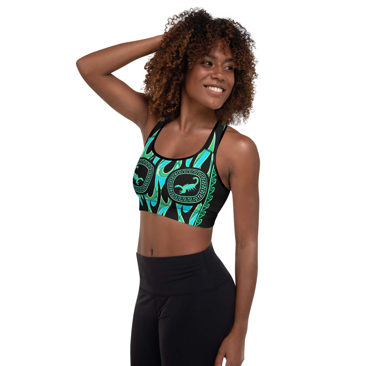 Green Chrome Charro (Escorpión/Scorpion) - Sports Bra