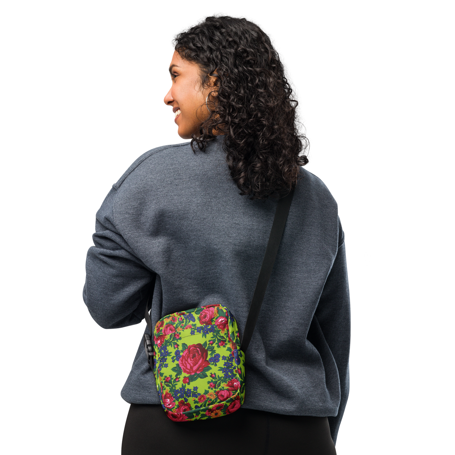 Green Floral - Unisex Crossbody Bag