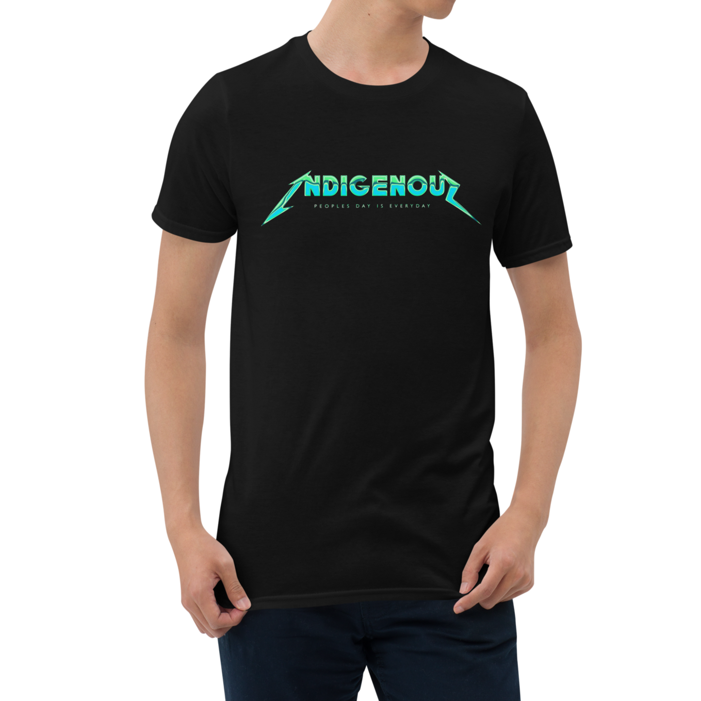 Indigenous Peoples Day is Everyday (Blue Green Chrome) - Unisex T-Shirt