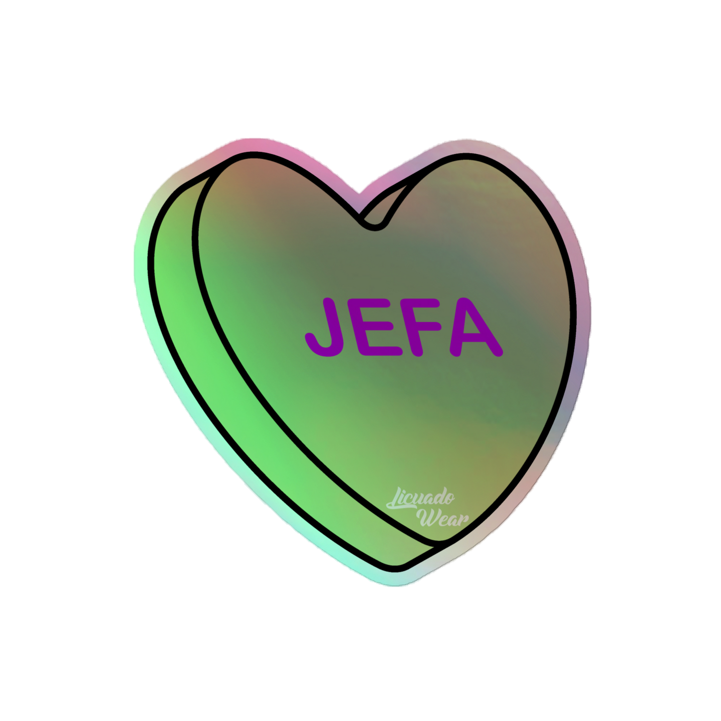 Jefa Candy Conversation Heart - Holographic sticker
