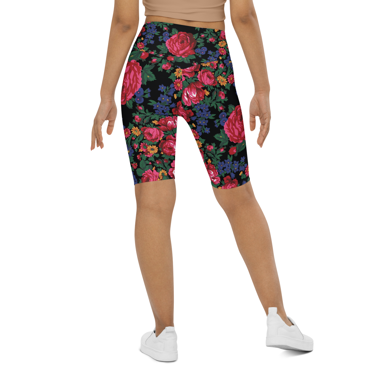 Kokum Floral (Black) - Bike Shorts