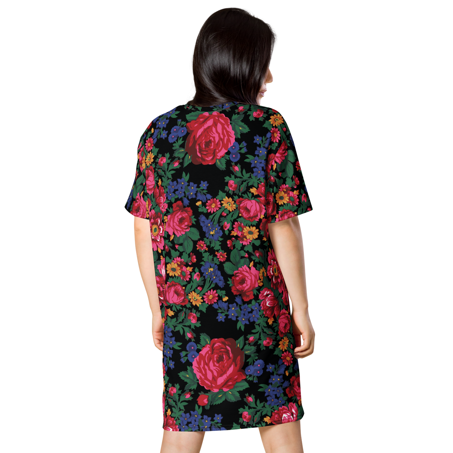 Kokum Floral (Black) - T-shirt Dress