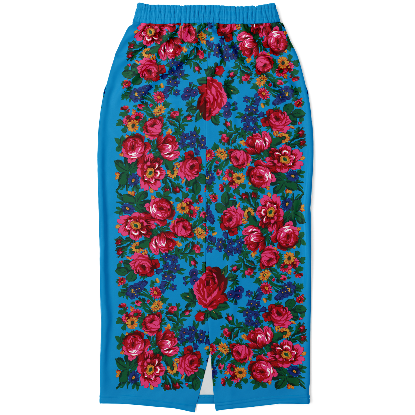 Kokum Floral (Blue) - Athletic Midi Skirt