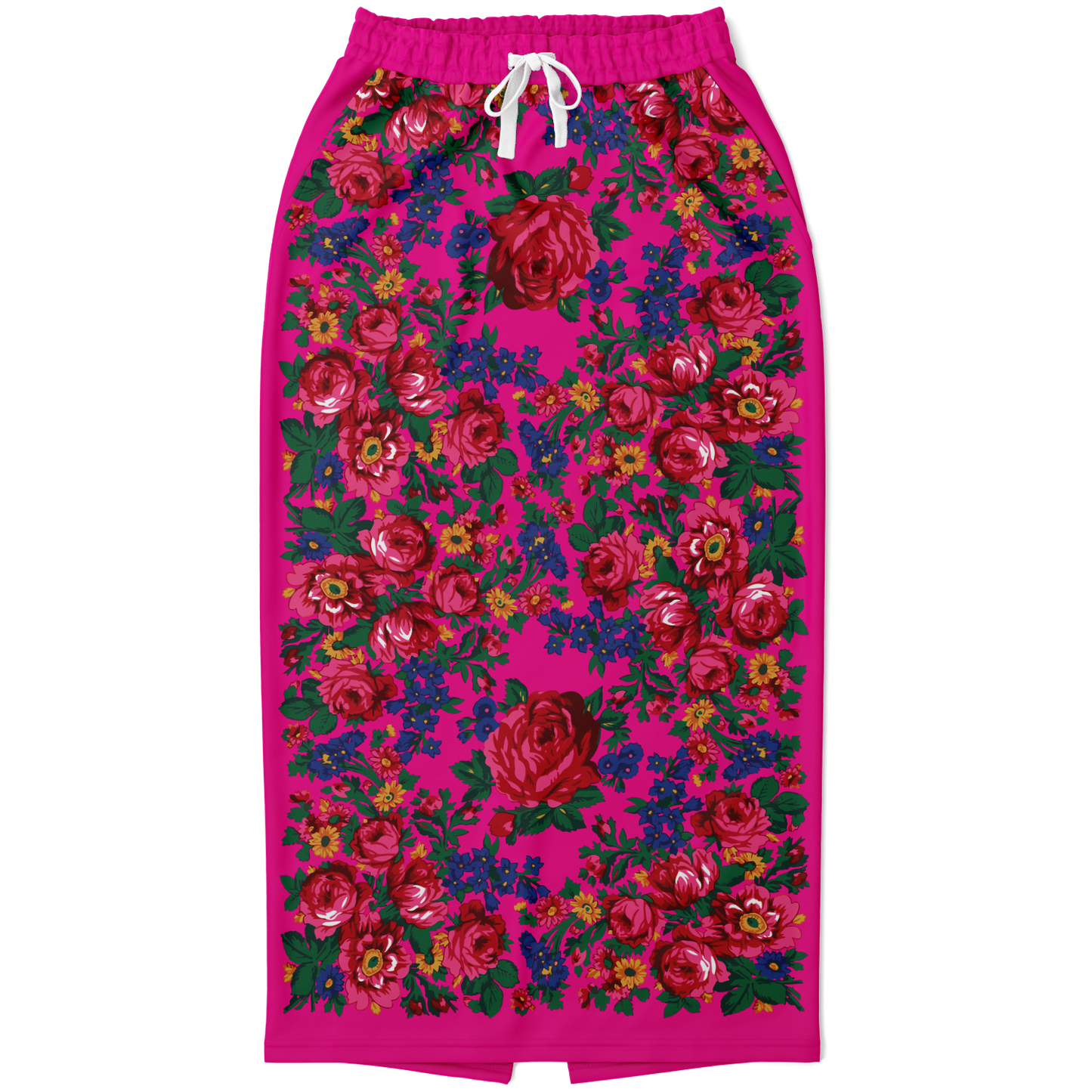 Kokum Floral (Pink) - Athletic Midi Skirt