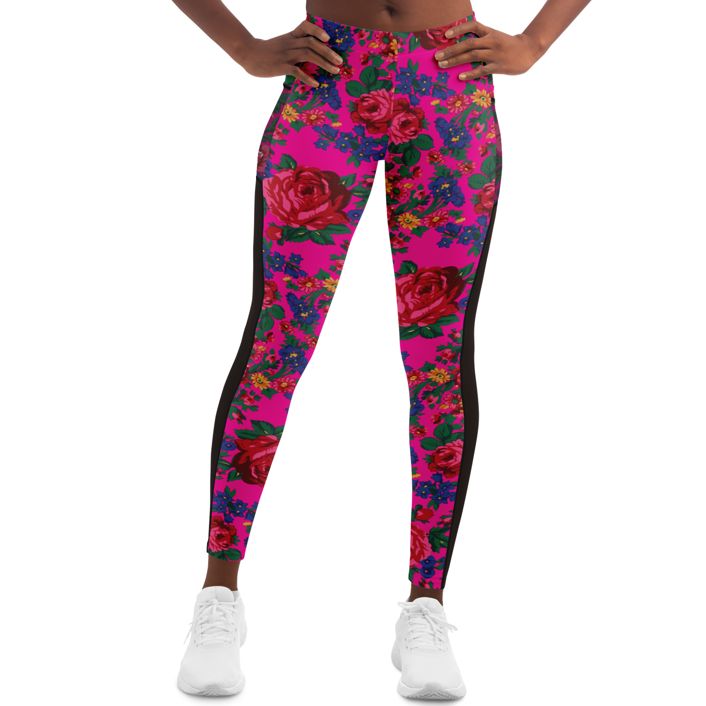 Kokum Floral (Pink) - Side Mesh with Pocket Legging