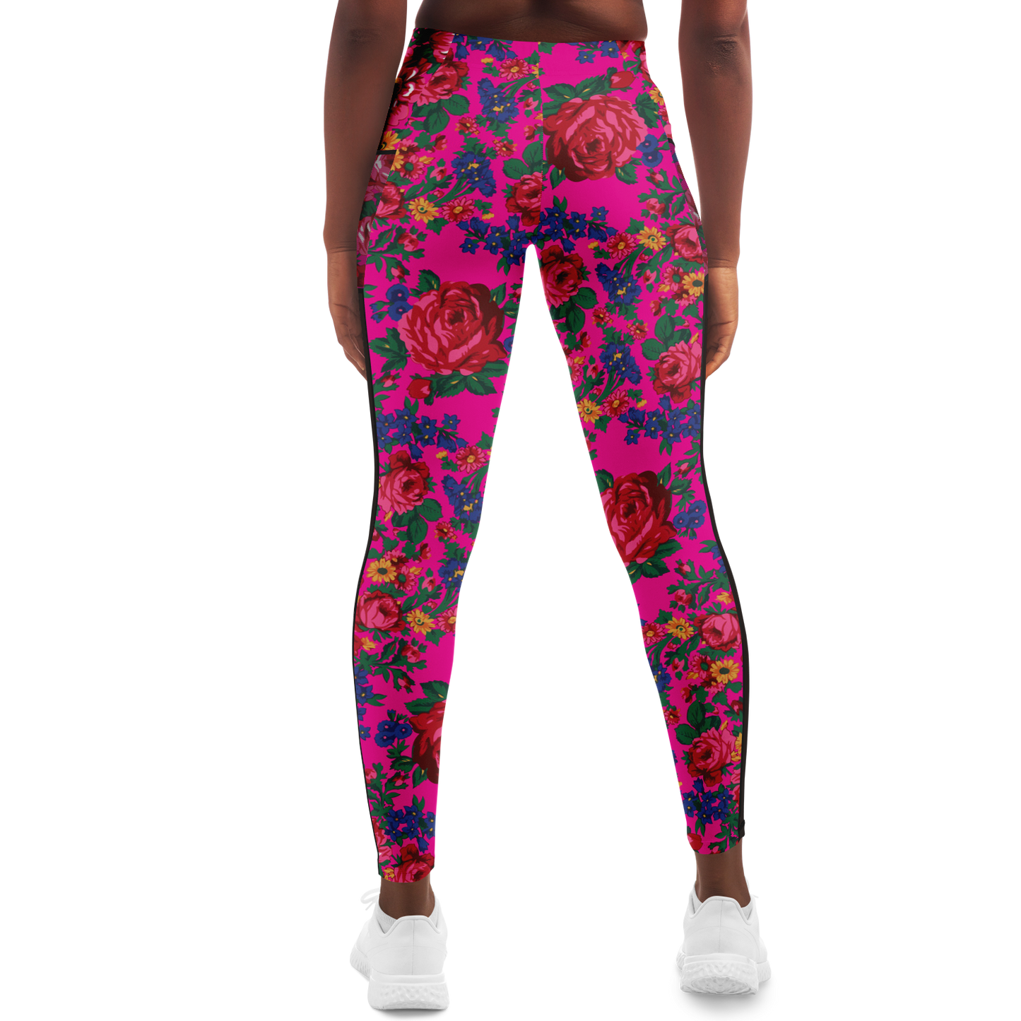 Kokum Floral (Pink) - Side Mesh with Pocket Legging