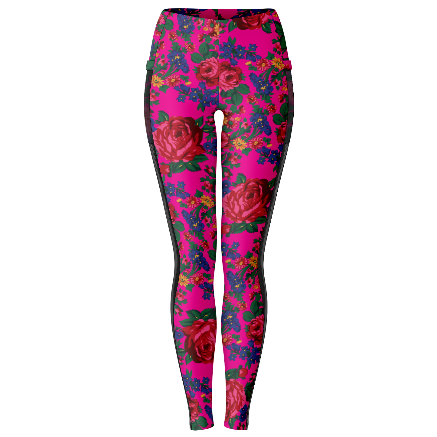 Kokum Floral (Pink) - Side Mesh with Pocket Legging