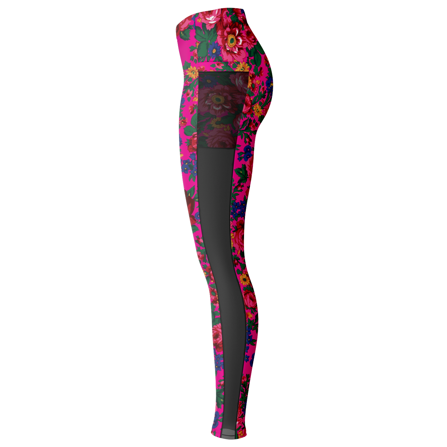 Kokum Floral (Pink) - Side Mesh with Pocket Legging