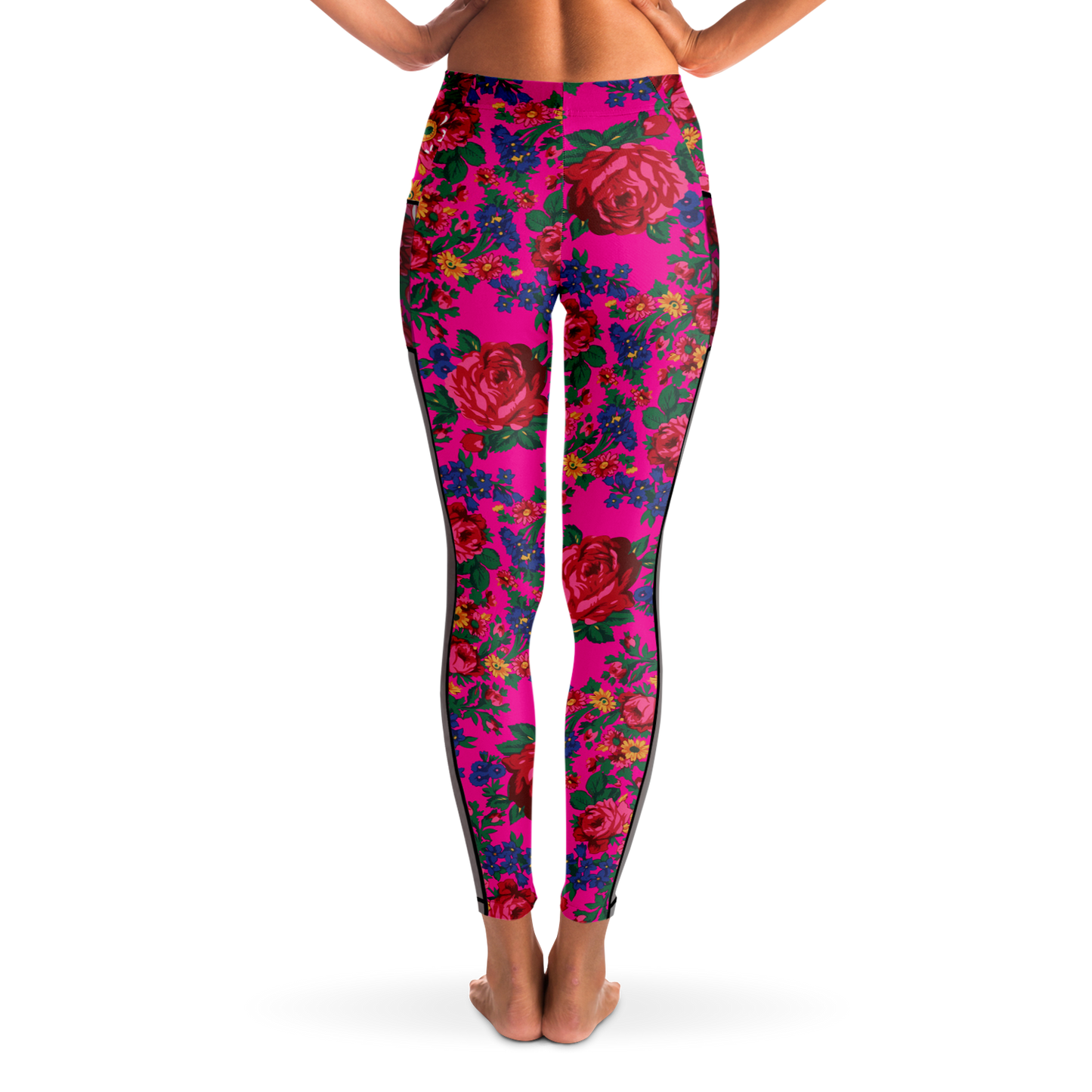 Kokum Floral (Pink) - Side Mesh with Pocket Legging