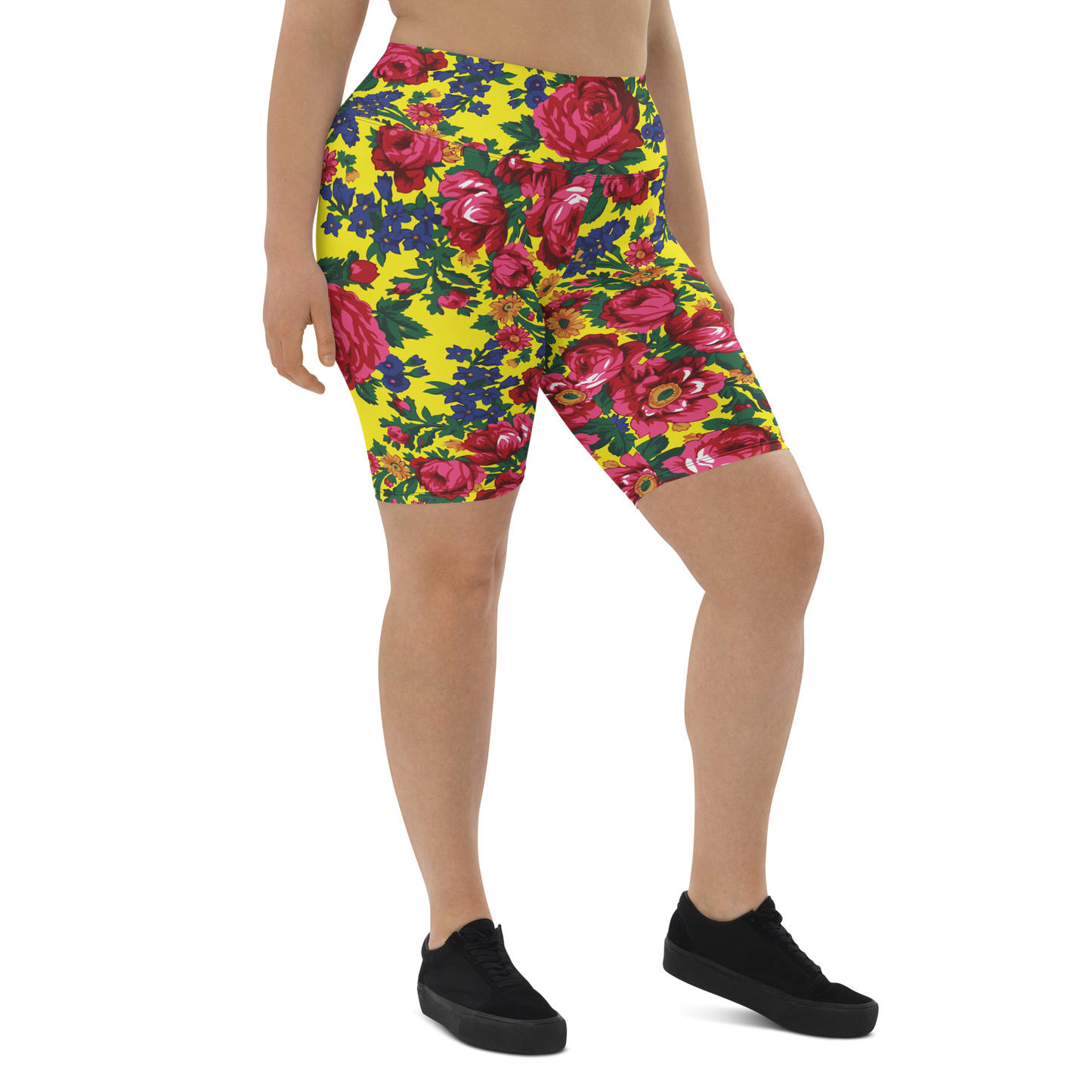 Kokum Floral (Yellow) - Bike Shorts