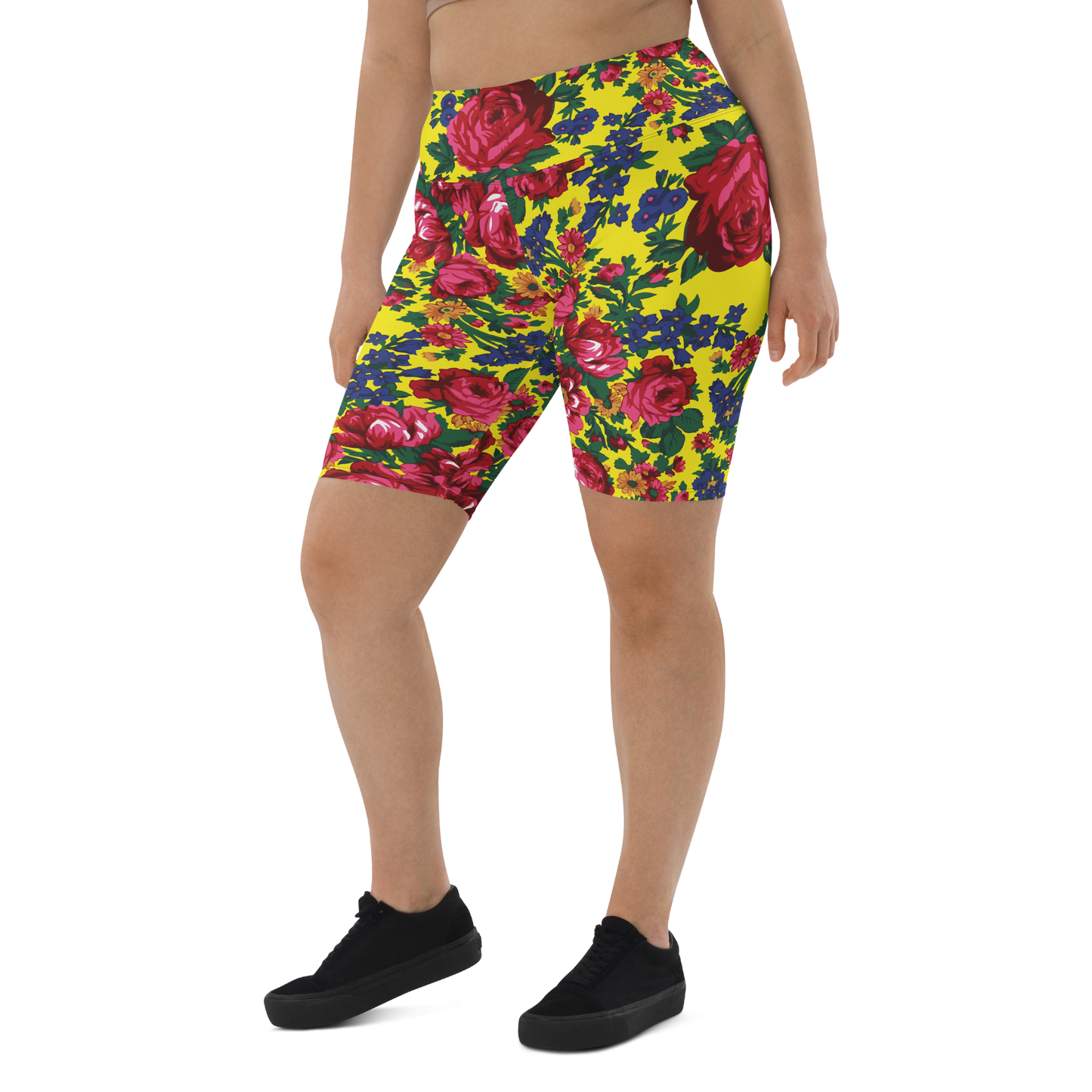 Kokum Floral (Yellow) - Bike Shorts
