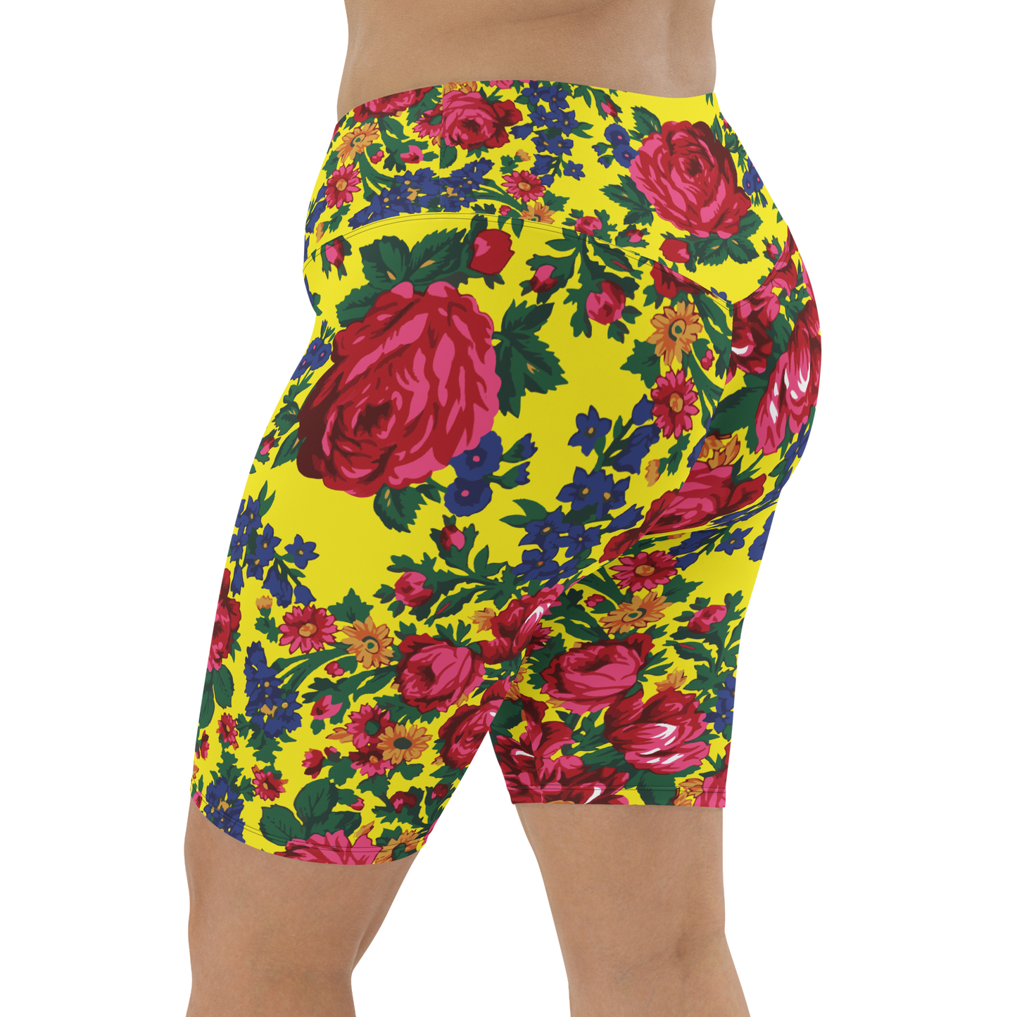 Kokum Floral (Yellow) - Bike Shorts
