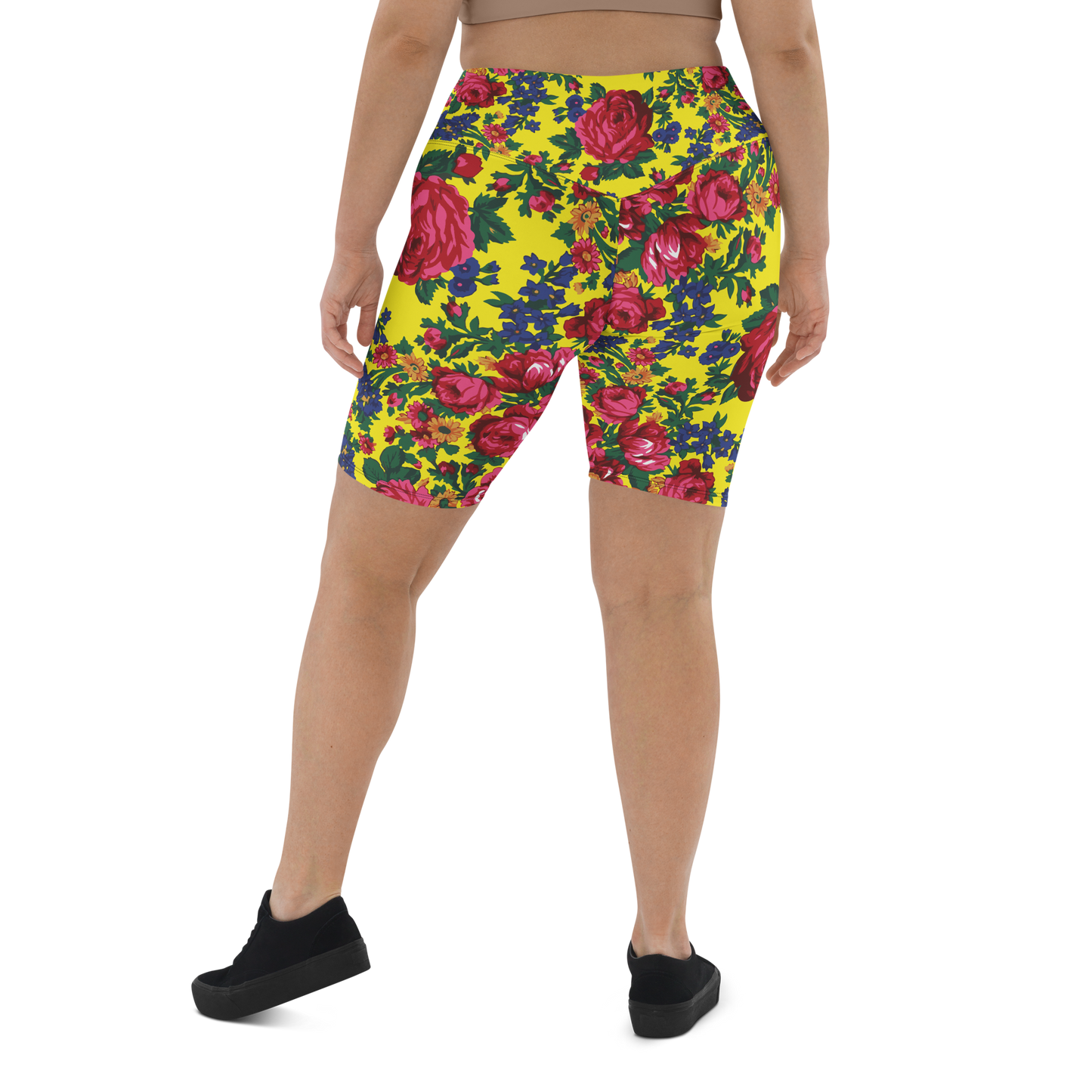 Kokum Floral (Yellow) - Bike Shorts