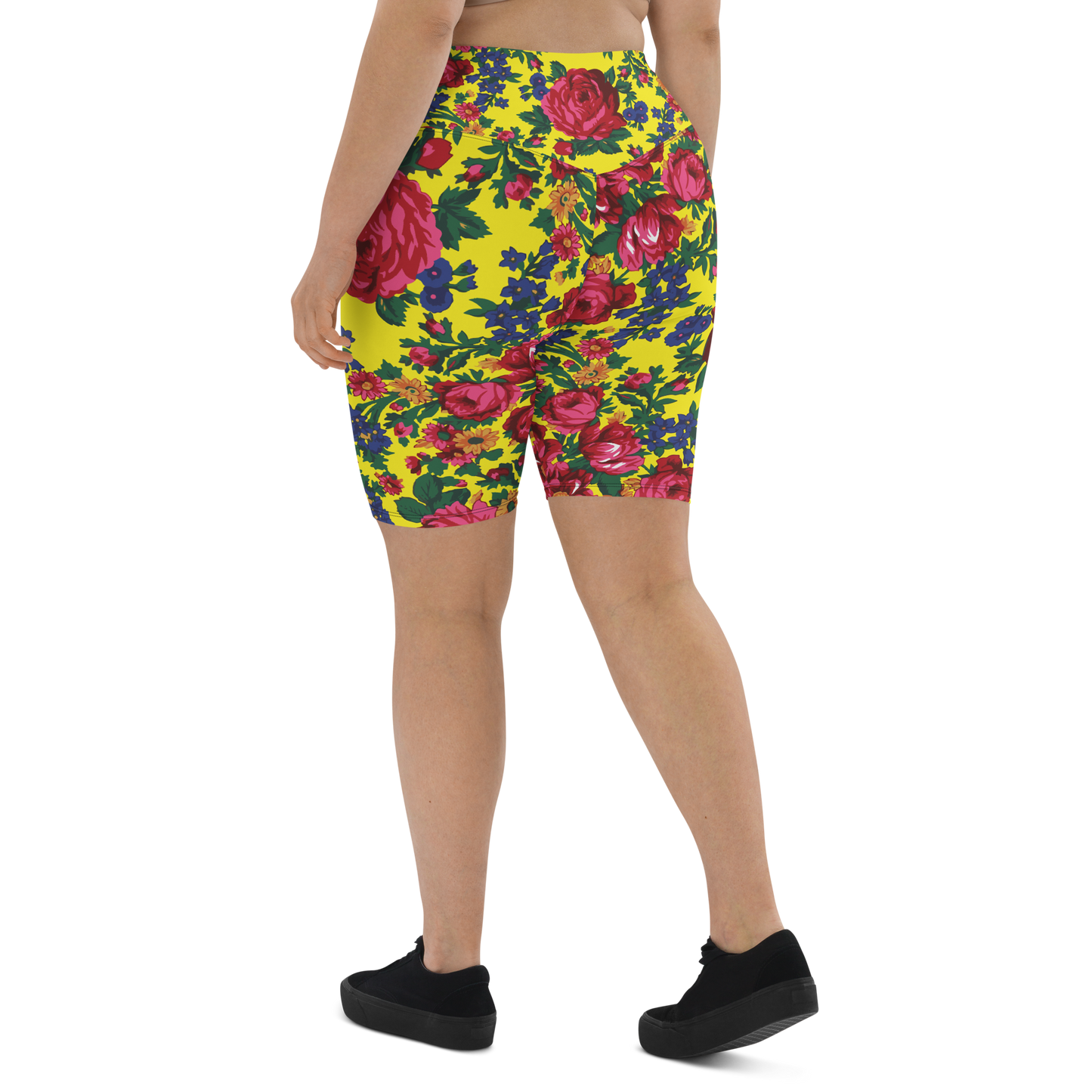 Kokum Floral (Yellow) - Bike Shorts