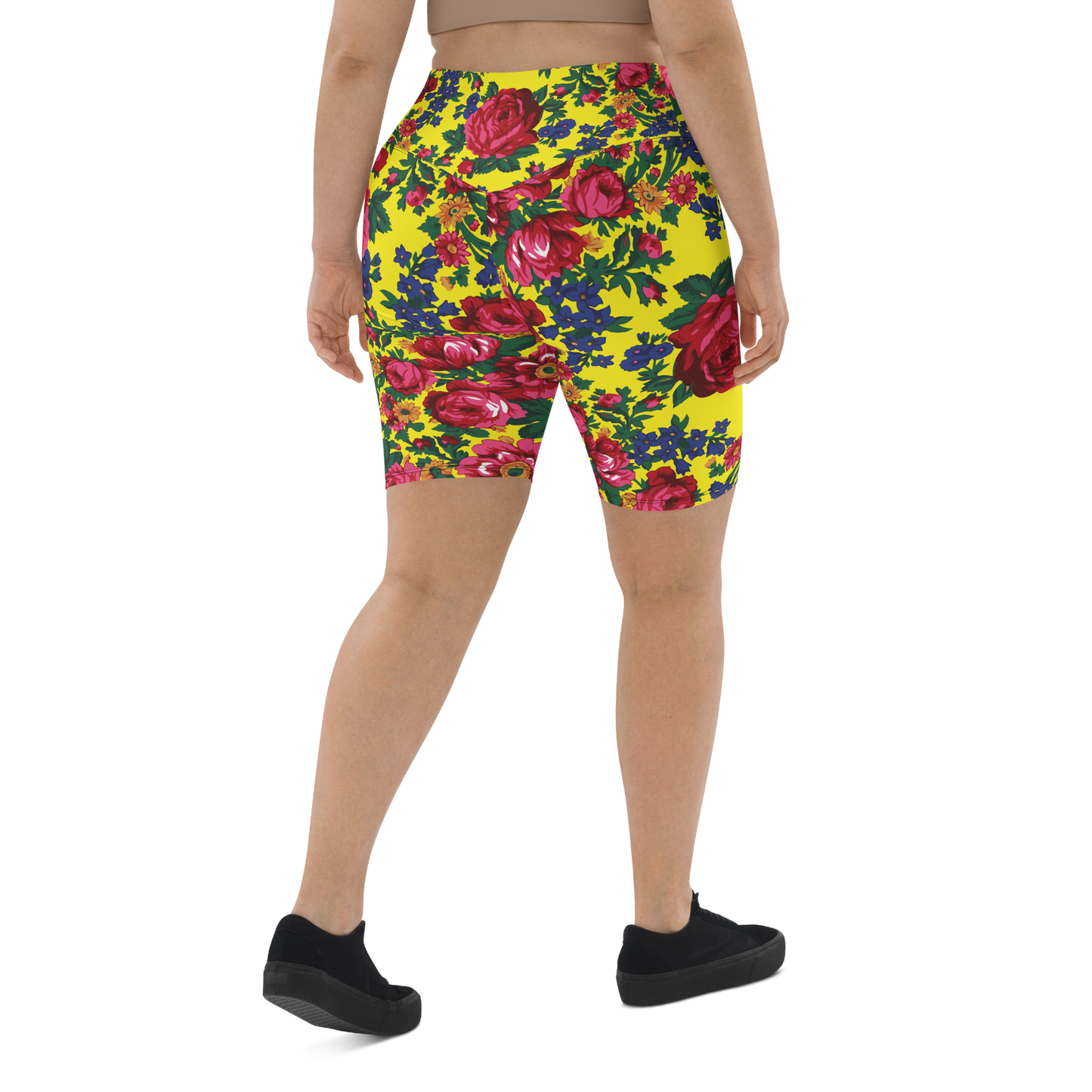 Kokum Floral (Yellow) - Bike Shorts