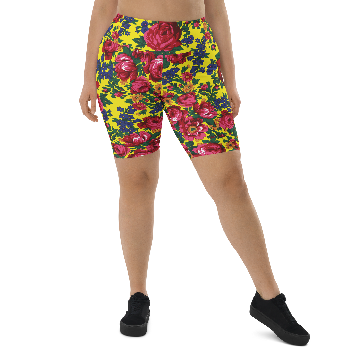 Kokum Floral (Yellow) - Bike Shorts