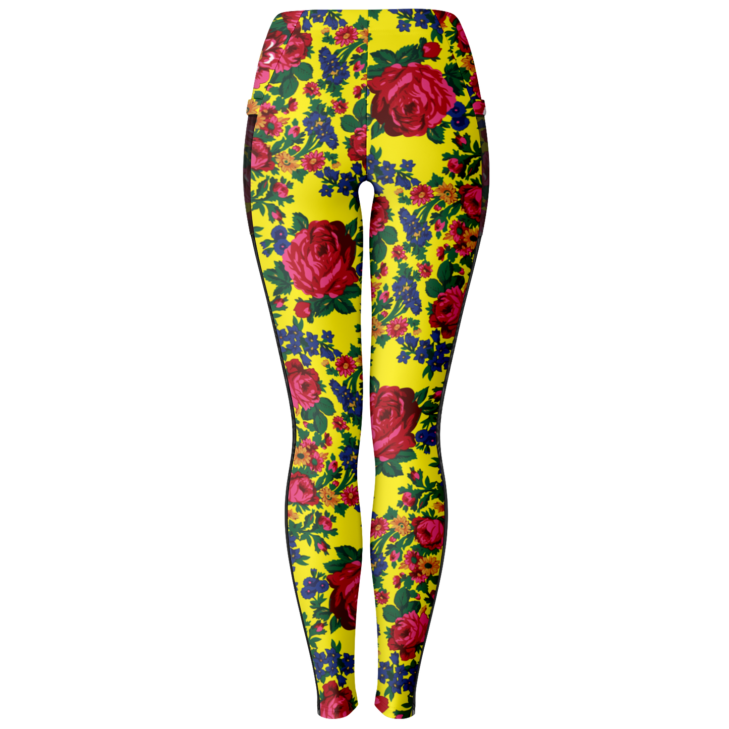 Kokum Floral (Yellow) - Side Mesh with Pocket Legging