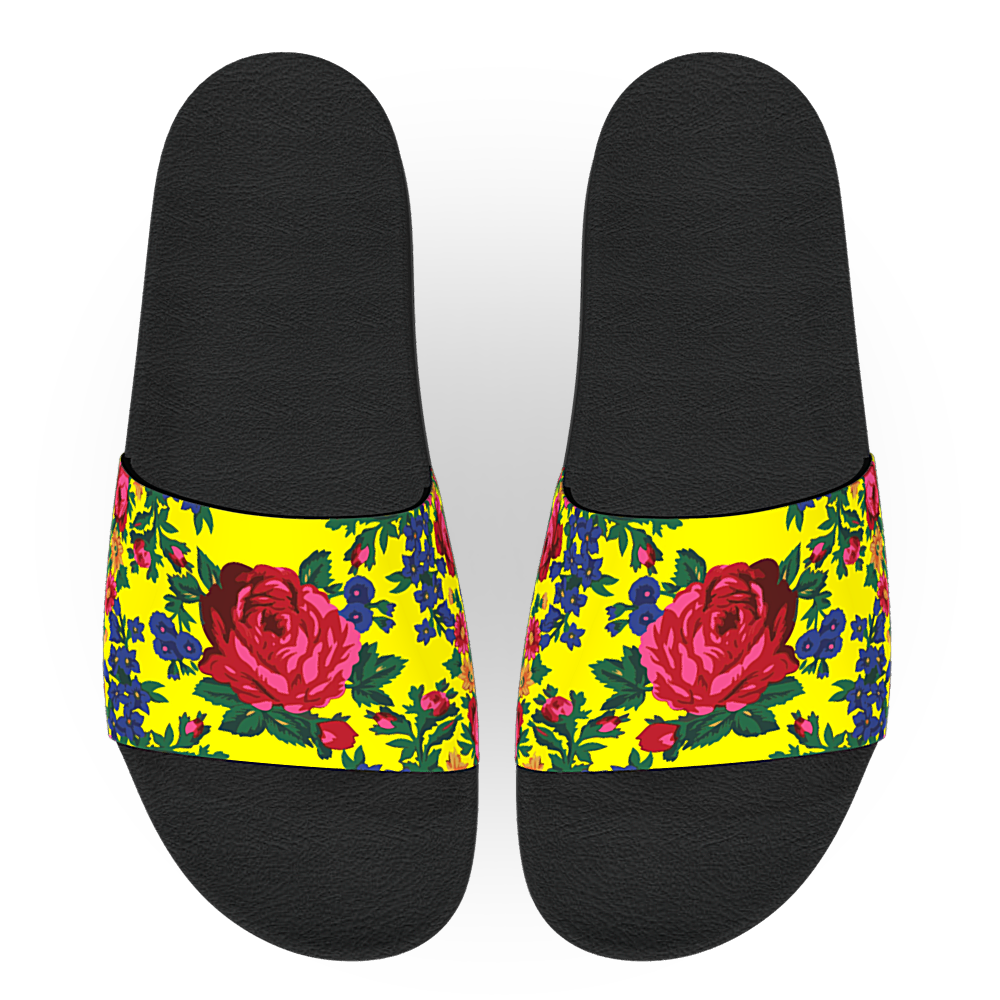 Kokum Floral (Yellow) - Unisex Slide Sandal