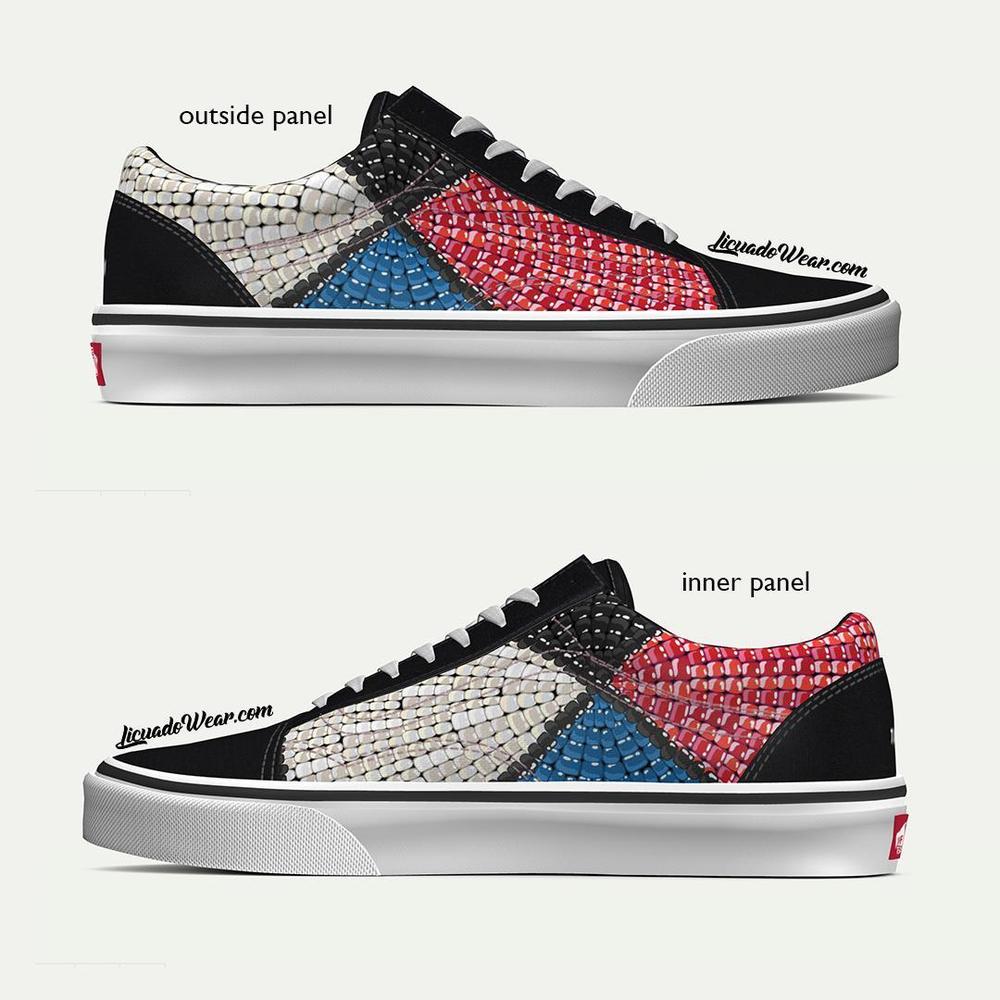 Mexica Medicine Wheel (Digital Beadwork) - OLD SKOOL Custom VANS-Shoes-Licuado Wear