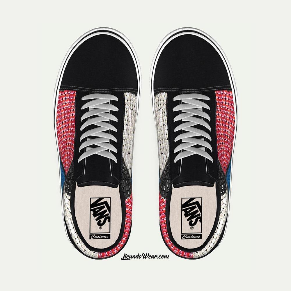 Mexica Medicine Wheel (Digital Beadwork) - OLD SKOOL Custom VANS-Shoes-Licuado Wear