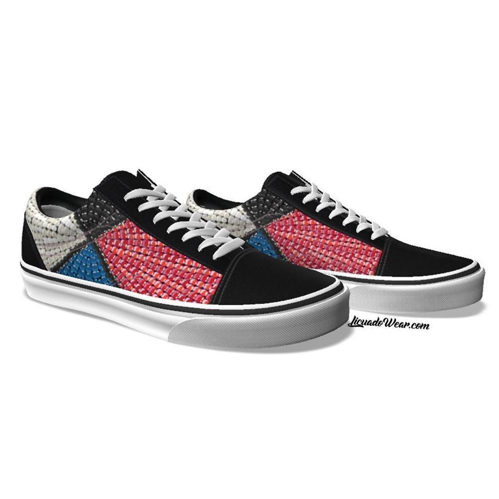 Mexica Medicine Wheel (Digital Beadwork) - OLD SKOOL Custom VANS-Shoes-Licuado Wear