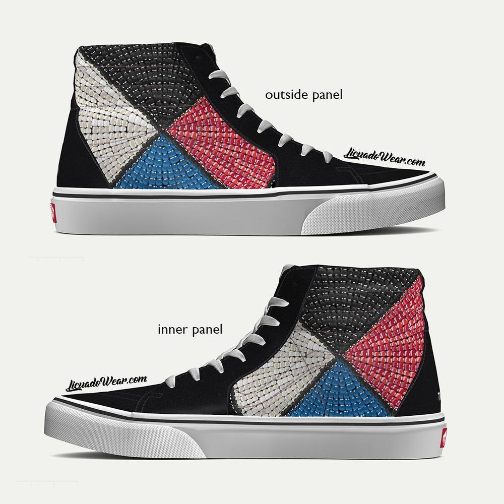 Mexica Medicine Wheel (Digital Beadwork) - S8-HI Custom VANS-Shoes-Licuado Wear