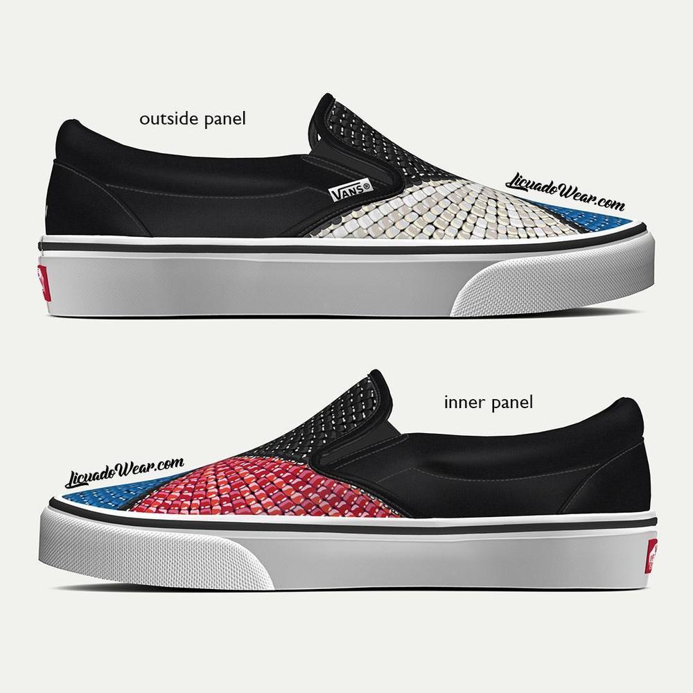 Mexica Medicine Wheel (Digital Beadwork) - SLIP ON Custom VANS-Shoes-Licuado Wear