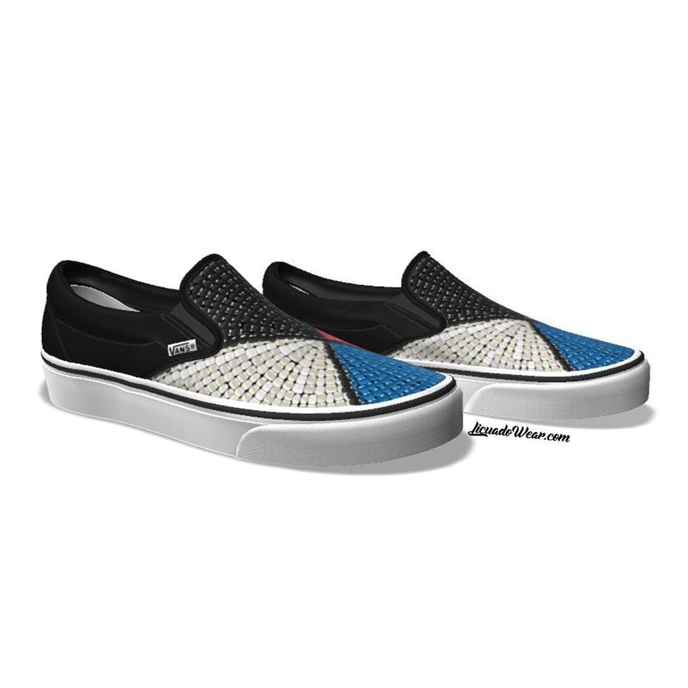 Mexica Medicine Wheel (Digital Beadwork) - SLIP ON Custom VANS