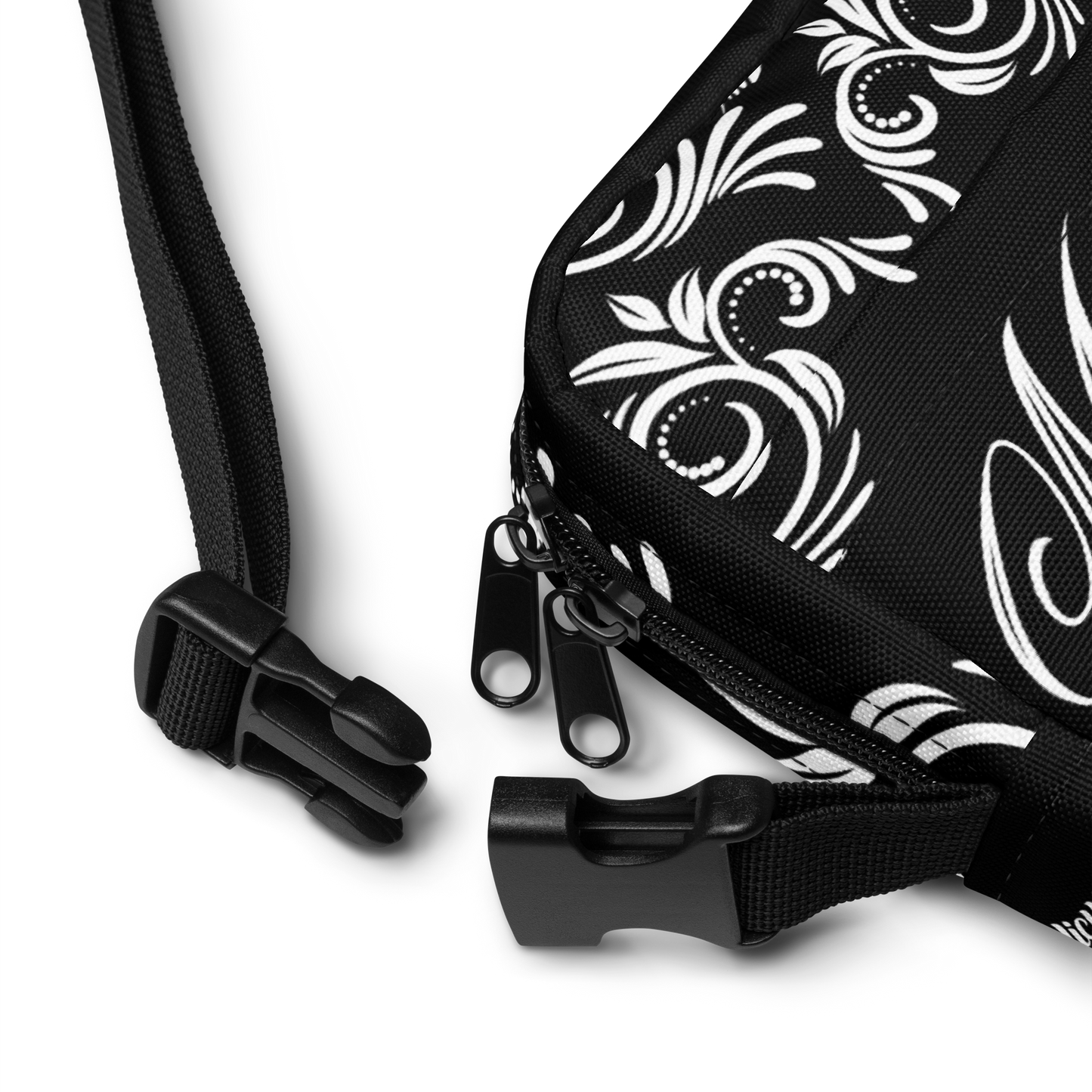 Mexica Tiahui (Black & White) - Unisex Crossbody Bag