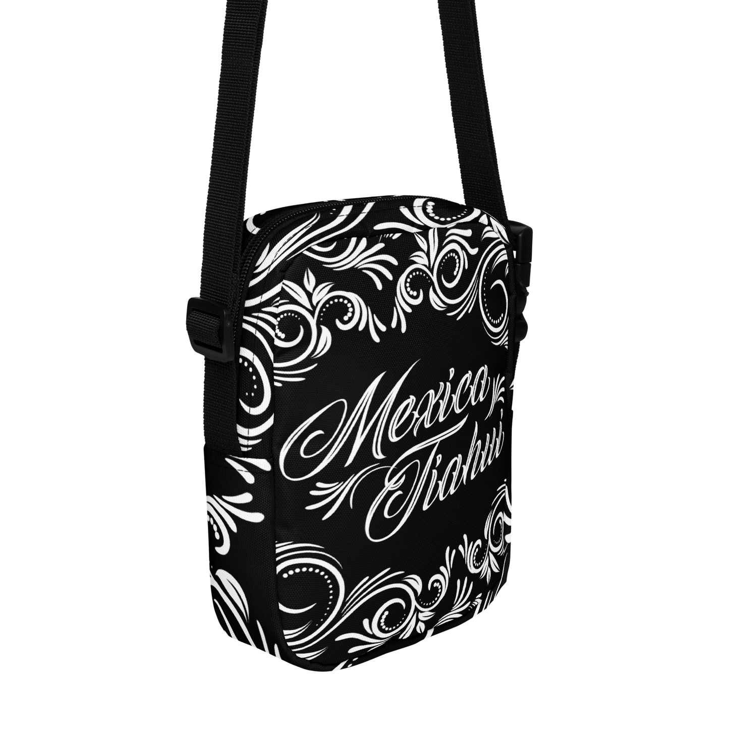 Mexica Tiahui (Black & White) - Unisex Crossbody Bag