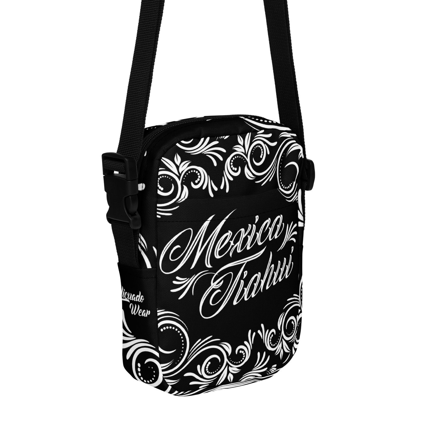Mexica Tiahui (Black & White) - Unisex Crossbody Bag