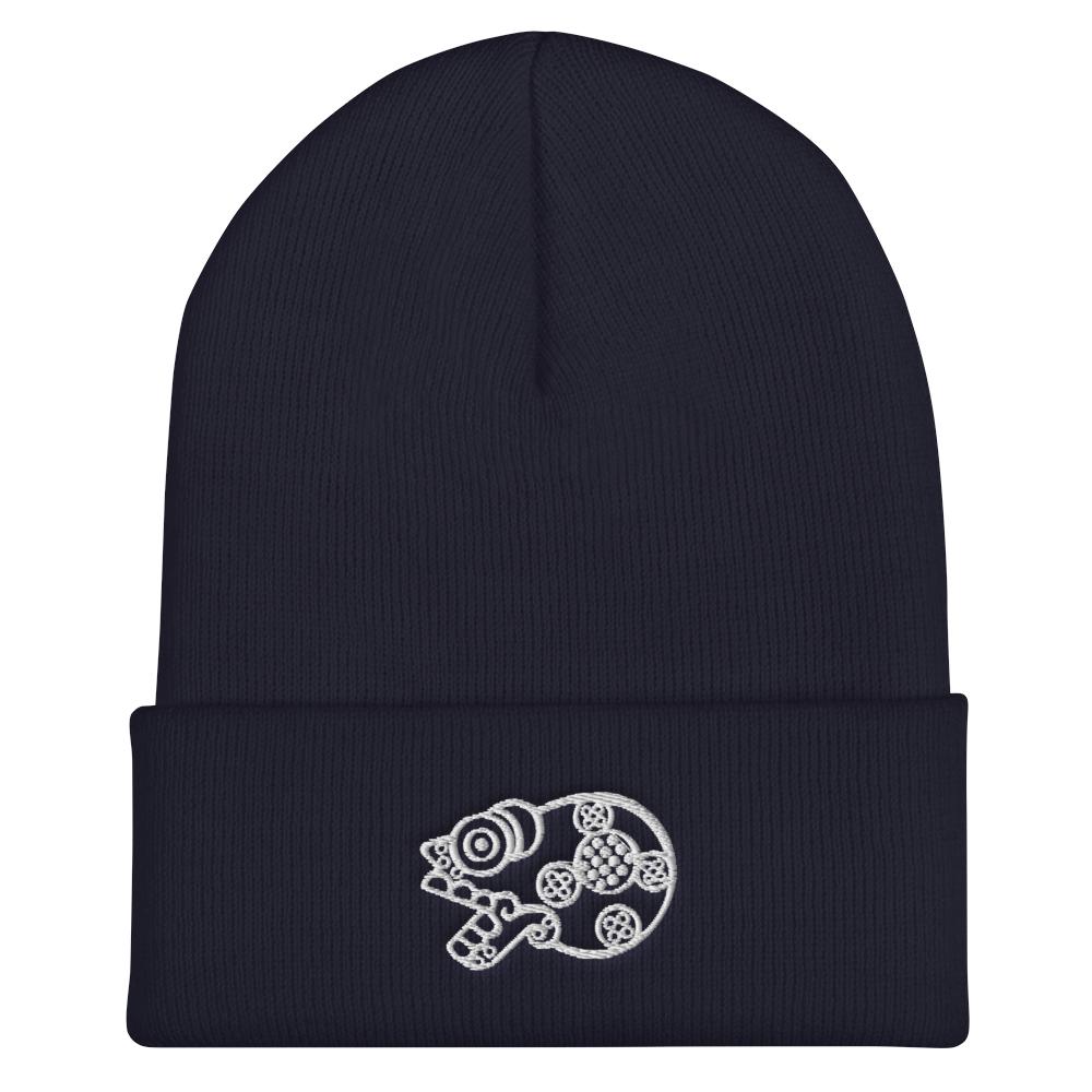 Mictlantecuhtli (Lord of the Dead) - Embroidered Cuffed Beanie-Hats-Licuado Wear