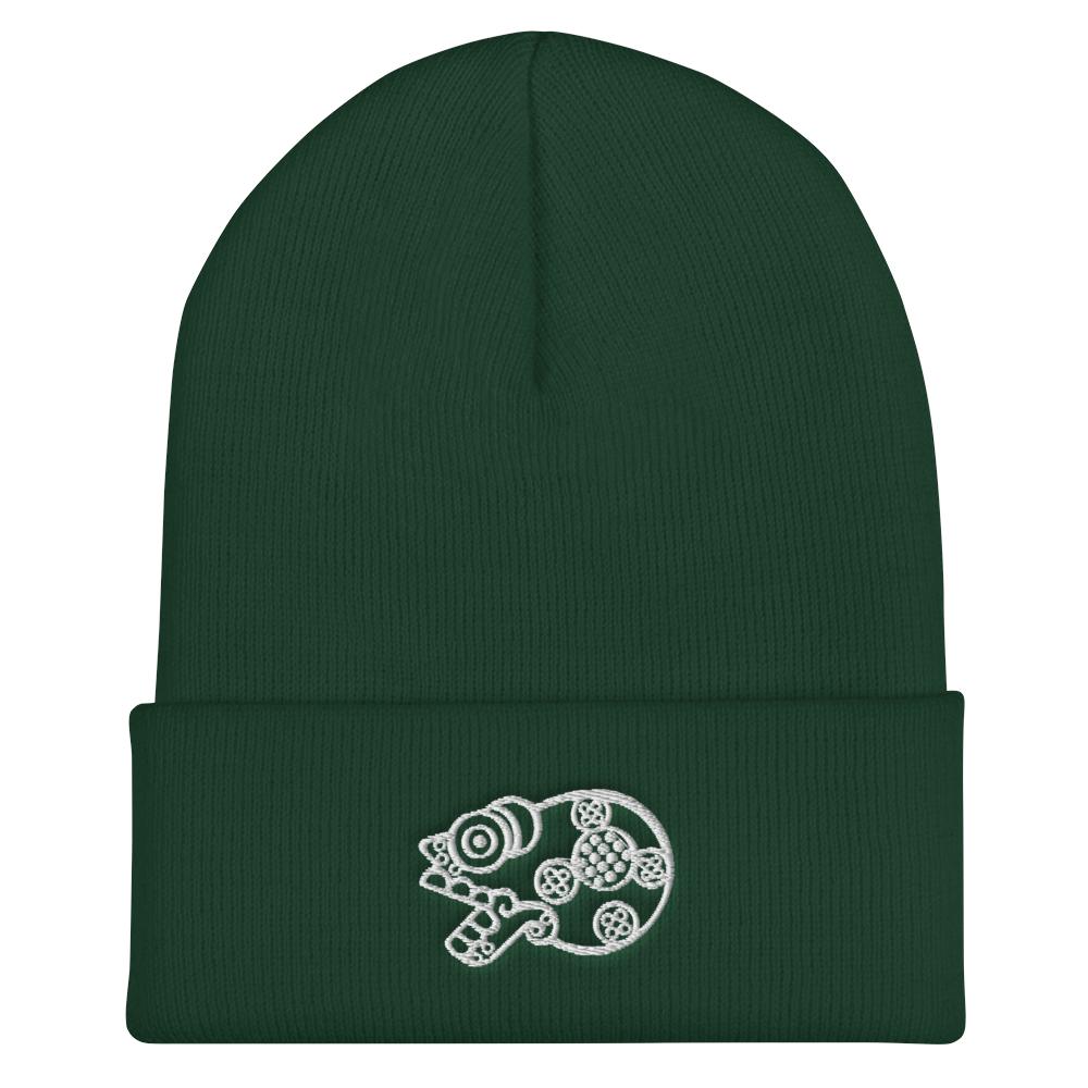 Mictlantecuhtli (Lord of the Dead) - Embroidered Cuffed Beanie-Hats-Licuado Wear