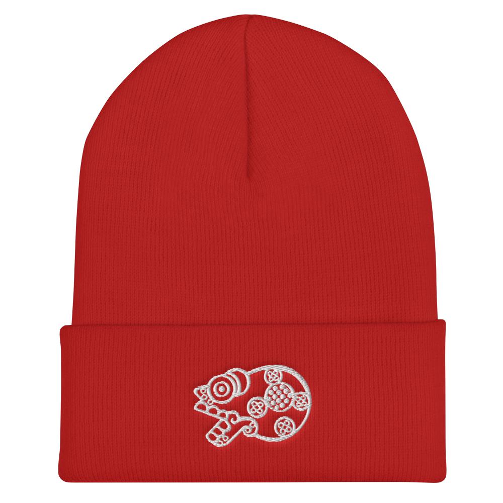Mictlantecuhtli (Lord of the Dead) - Embroidered Cuffed Beanie-Hats-Licuado Wear