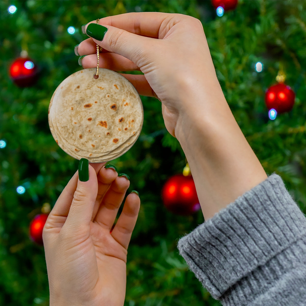 Mini Flour Tortillas - Ceramic Ornament