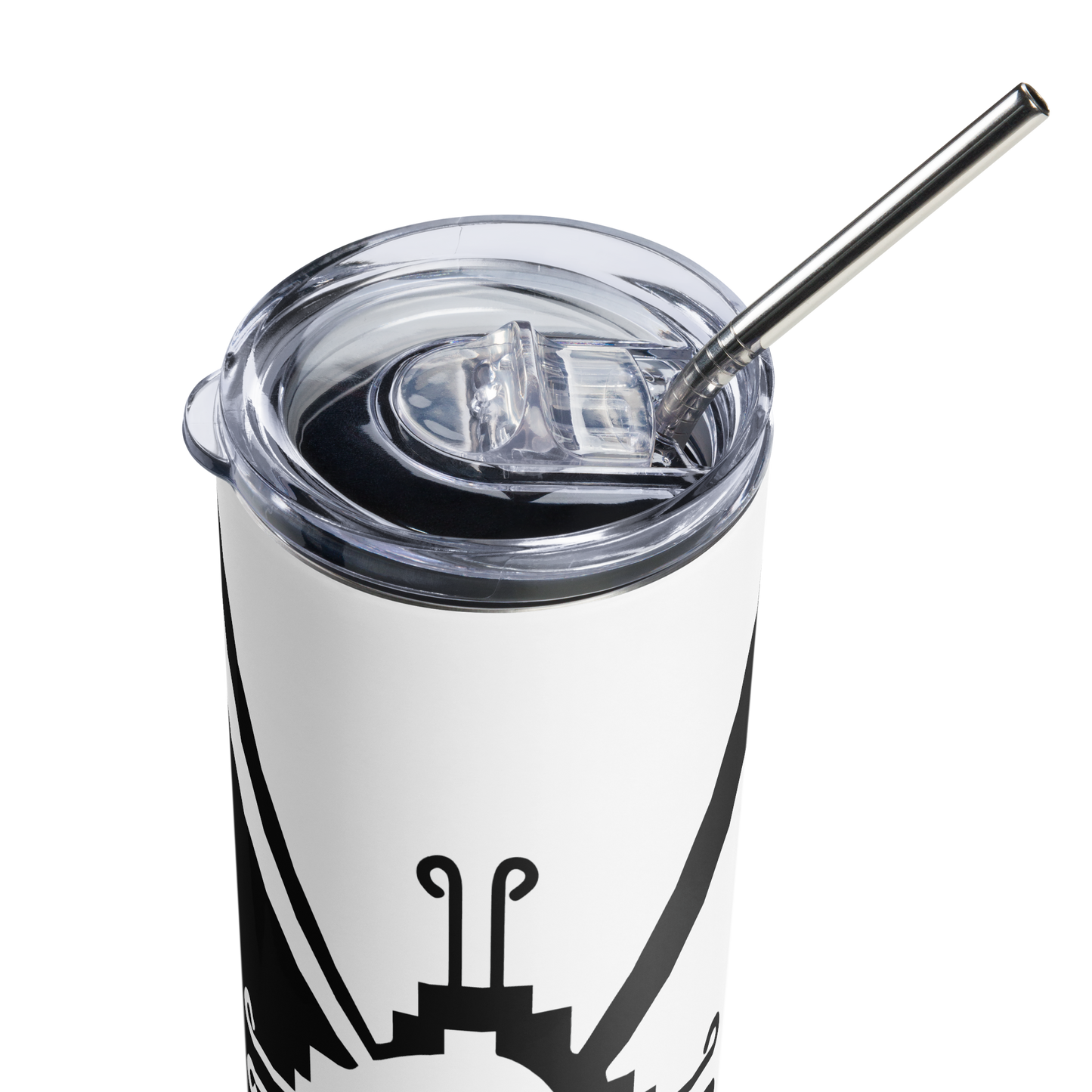 Nahui Papalotl or Hunab Ku (Black & White) - 20 oz. stainless steel hot & cold tumbler