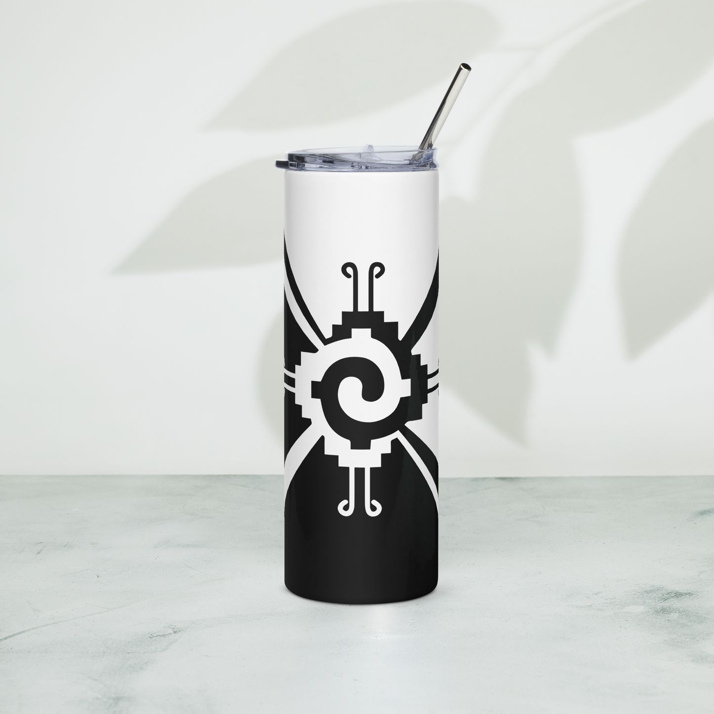 Nahui Papalotl or Hunab Ku (Black & White) - 20 oz. stainless steel hot & cold tumbler