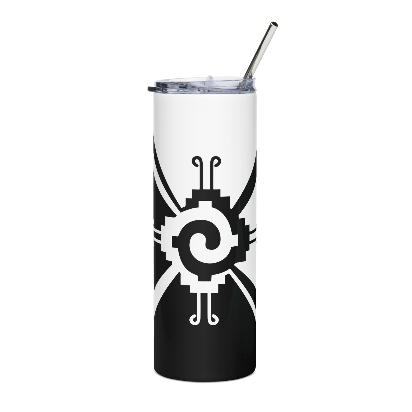 Nahui Papalotl or Hunab Ku (Black & White) - 20 oz. stainless steel hot & cold tumbler