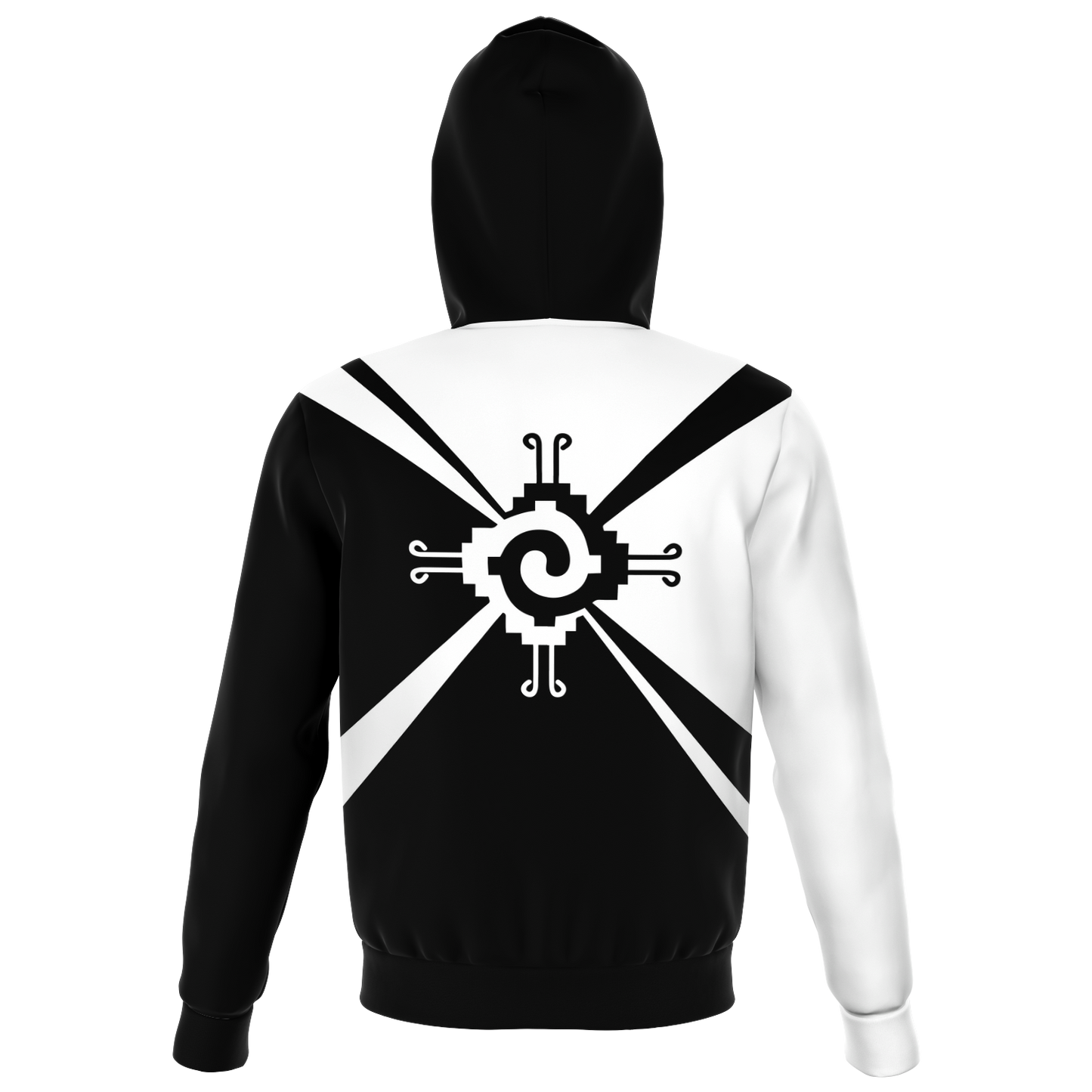 Nahui Papalotl or Hunab Ku (Black & White) - All-Over Print Unisex Zip-Up Hoodie