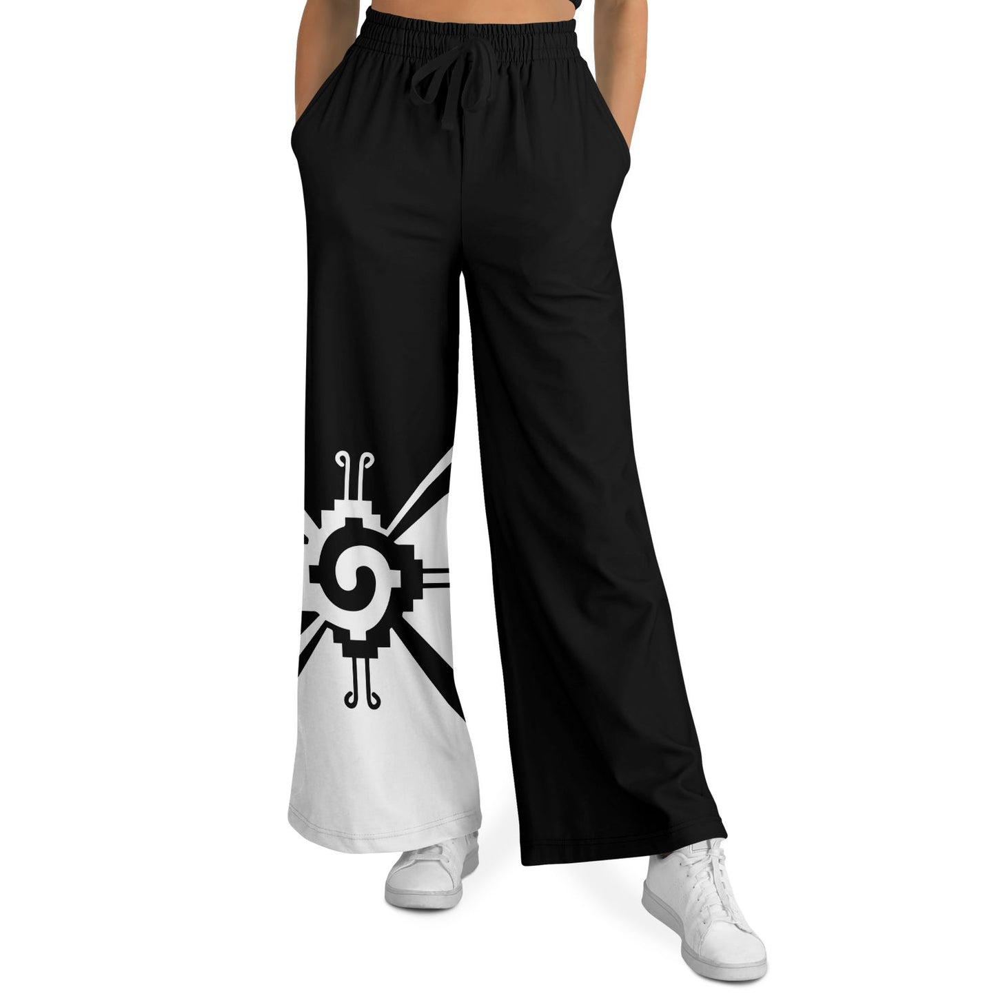 Nahui Papalotl or Hunab Ku (Black & White) - Flare Pant