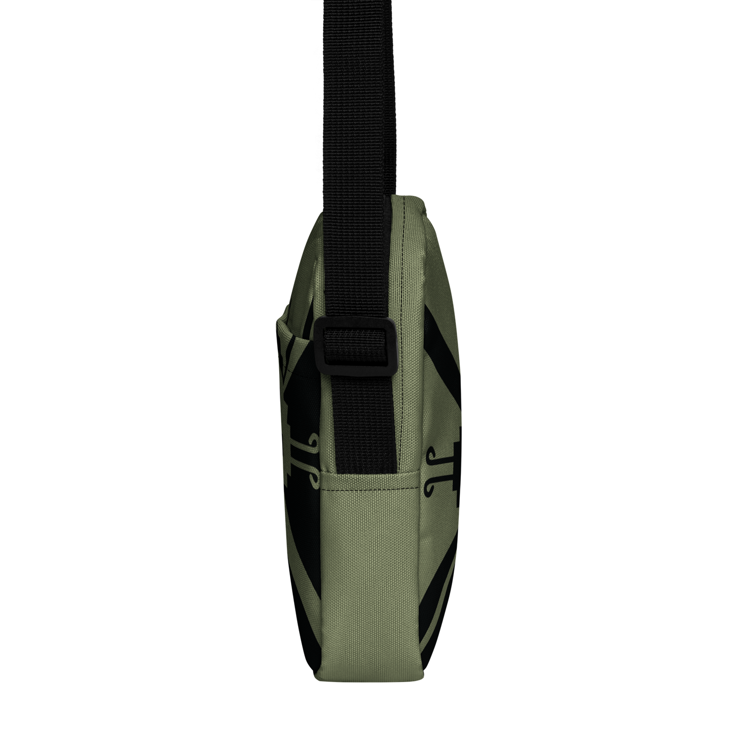 Nahui Papalotl or Hunab Ku (Olive Green & Black) - Unisex Crossbody Bag